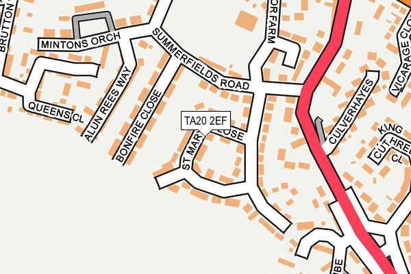 TA20 2EF map - OS OpenMap – Local (Ordnance Survey)