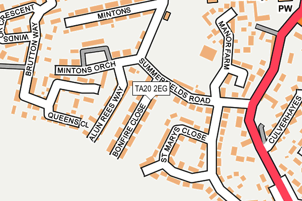 TA20 2EG map - OS OpenMap – Local (Ordnance Survey)
