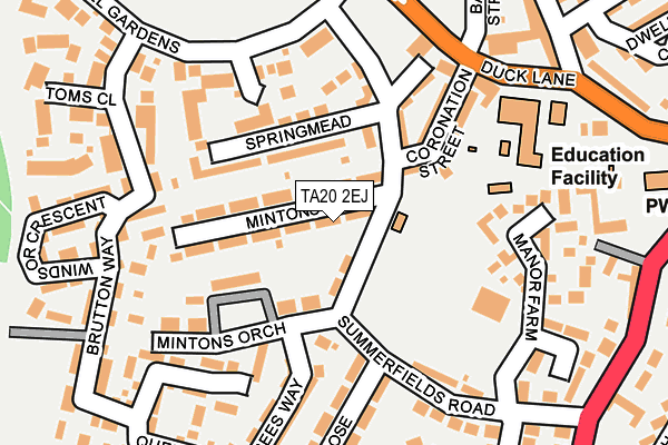 TA20 2EJ map - OS OpenMap – Local (Ordnance Survey)