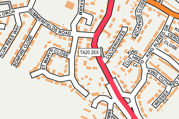 TA20 2EX map - OS OpenMap – Local (Ordnance Survey)