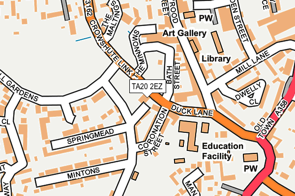 TA20 2EZ map - OS OpenMap – Local (Ordnance Survey)