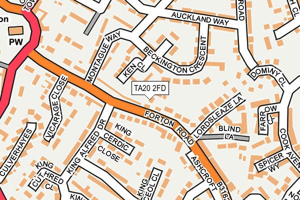 TA20 2FD map - OS OpenMap – Local (Ordnance Survey)