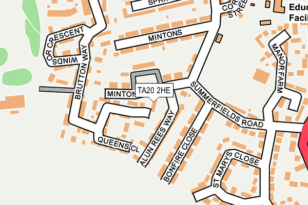 TA20 2HE map - OS OpenMap – Local (Ordnance Survey)