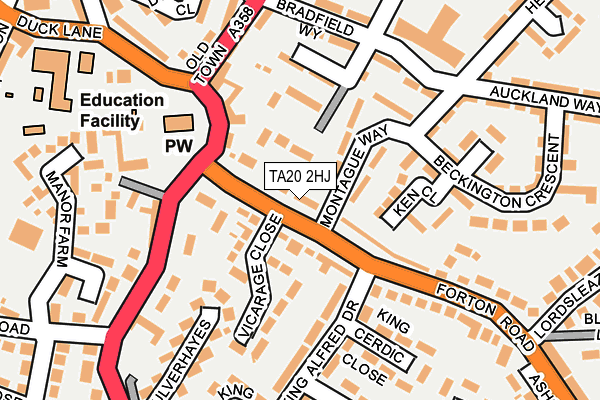 TA20 2HJ map - OS OpenMap – Local (Ordnance Survey)