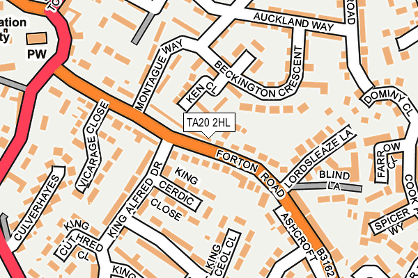 TA20 2HL map - OS OpenMap – Local (Ordnance Survey)