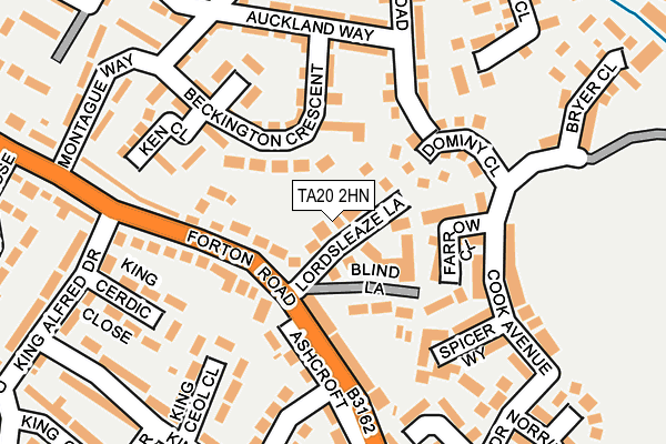 TA20 2HN map - OS OpenMap – Local (Ordnance Survey)
