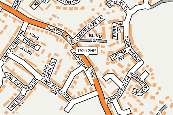 TA20 2HP map - OS OpenMap – Local (Ordnance Survey)