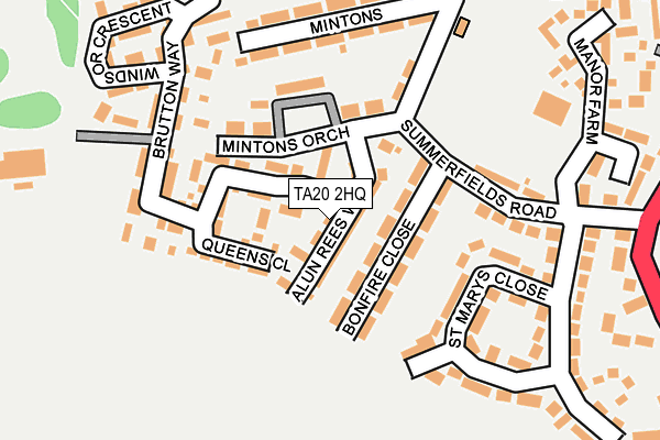 TA20 2HQ map - OS OpenMap – Local (Ordnance Survey)