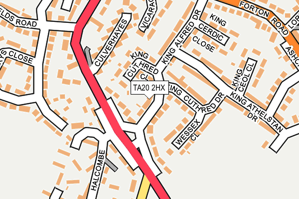 TA20 2HX map - OS OpenMap – Local (Ordnance Survey)
