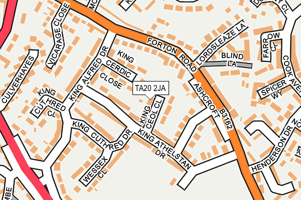 TA20 2JA map - OS OpenMap – Local (Ordnance Survey)