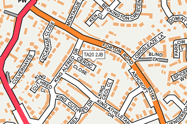 TA20 2JB map - OS OpenMap – Local (Ordnance Survey)