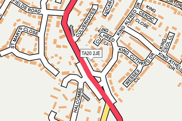 TA20 2JE map - OS OpenMap – Local (Ordnance Survey)