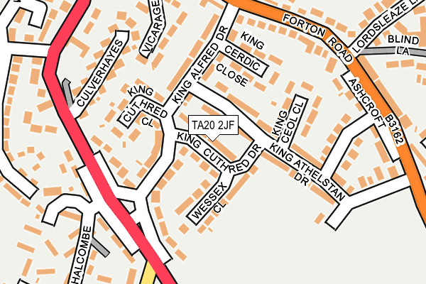 TA20 2JF map - OS OpenMap – Local (Ordnance Survey)