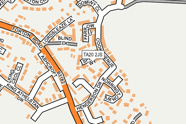 TA20 2JS map - OS OpenMap – Local (Ordnance Survey)