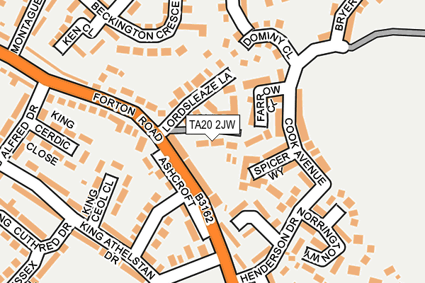 TA20 2JW map - OS OpenMap – Local (Ordnance Survey)