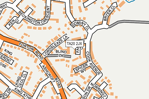 TA20 2JX map - OS OpenMap – Local (Ordnance Survey)