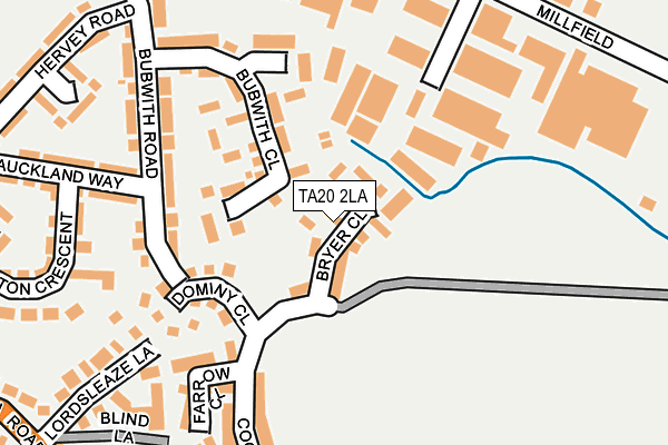 TA20 2LA map - OS OpenMap – Local (Ordnance Survey)