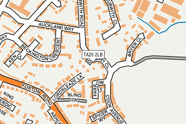 TA20 2LB map - OS OpenMap – Local (Ordnance Survey)