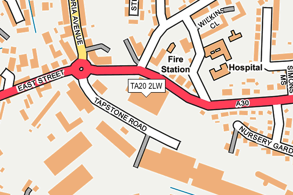 TA20 2LW map - OS OpenMap – Local (Ordnance Survey)