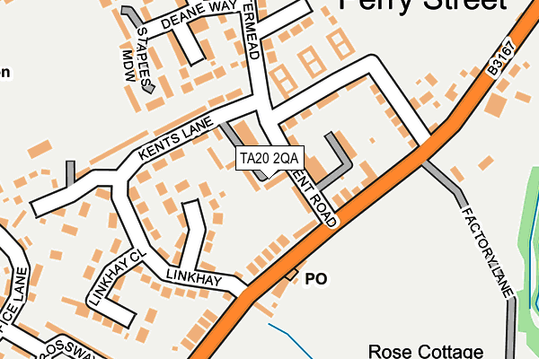 TA20 2QA map - OS OpenMap – Local (Ordnance Survey)