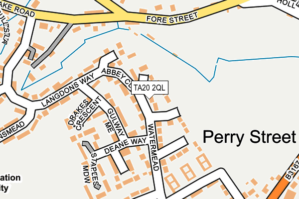 TA20 2QL map - OS OpenMap – Local (Ordnance Survey)