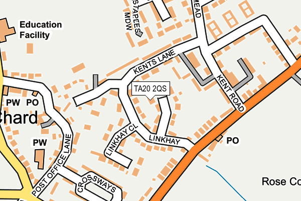 TA20 2QS map - OS OpenMap – Local (Ordnance Survey)