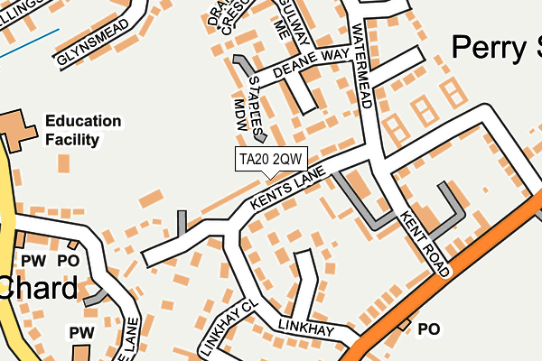 TA20 2QW map - OS OpenMap – Local (Ordnance Survey)