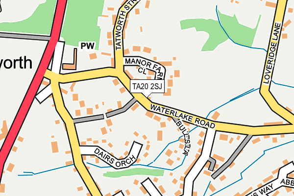 TA20 2SJ map - OS OpenMap – Local (Ordnance Survey)