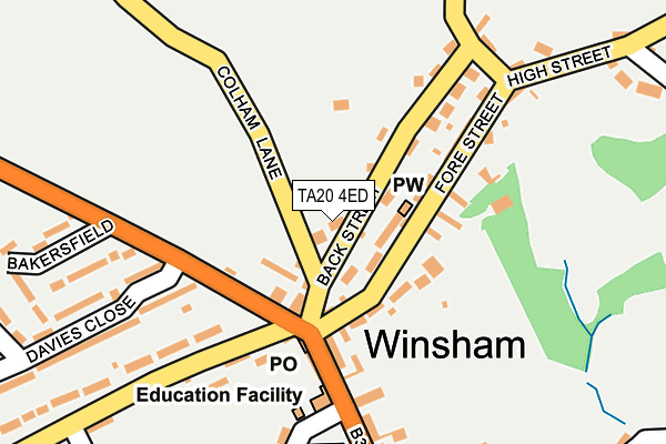 TA20 4ED map - OS OpenMap – Local (Ordnance Survey)