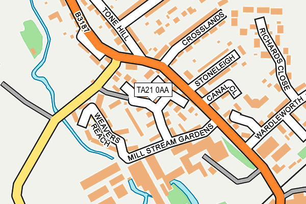 TA21 0AA map - OS OpenMap – Local (Ordnance Survey)