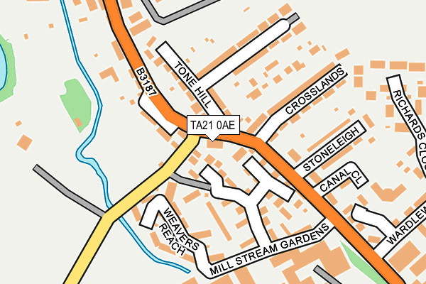 TA21 0AE map - OS OpenMap – Local (Ordnance Survey)