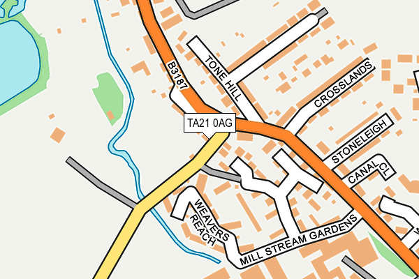 TA21 0AG map - OS OpenMap – Local (Ordnance Survey)