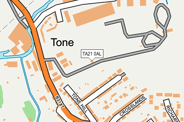 TA21 0AL map - OS OpenMap – Local (Ordnance Survey)