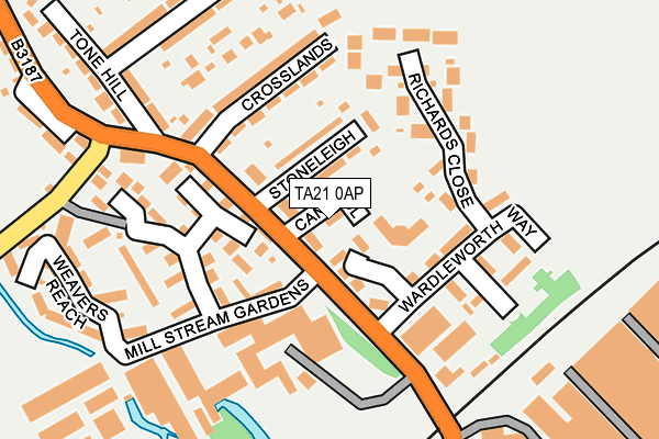 TA21 0AP map - OS OpenMap – Local (Ordnance Survey)