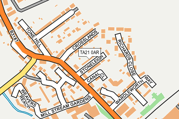 TA21 0AR map - OS OpenMap – Local (Ordnance Survey)