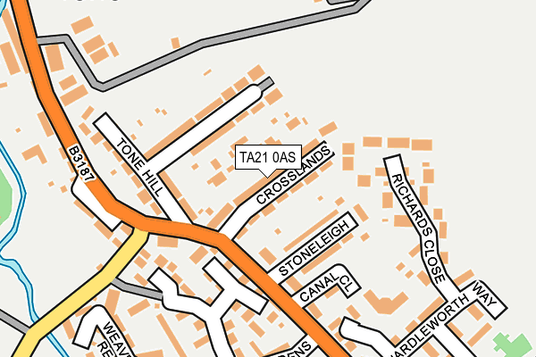 TA21 0AS map - OS OpenMap – Local (Ordnance Survey)