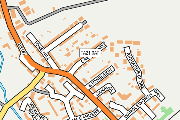 TA21 0AT map - OS OpenMap – Local (Ordnance Survey)