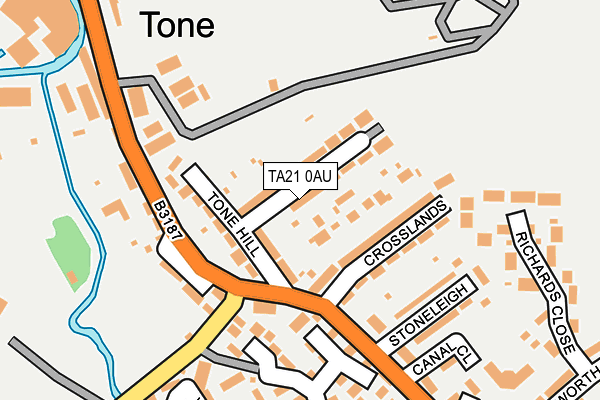 TA21 0AU map - OS OpenMap – Local (Ordnance Survey)