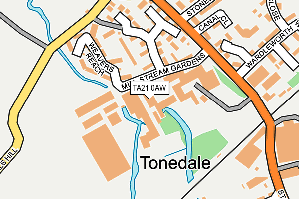 TA21 0AW map - OS OpenMap – Local (Ordnance Survey)