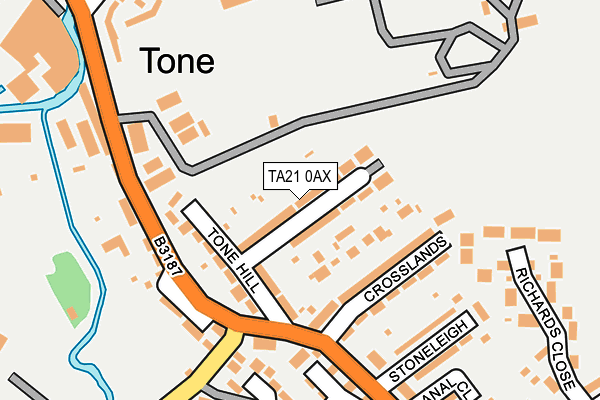TA21 0AX map - OS OpenMap – Local (Ordnance Survey)