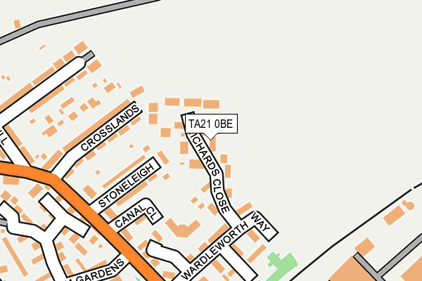 TA21 0BE map - OS OpenMap – Local (Ordnance Survey)