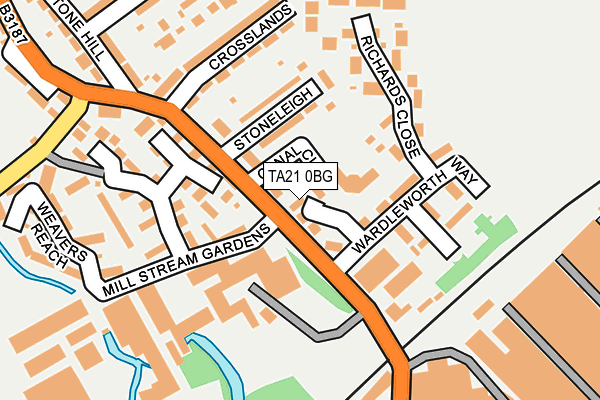 TA21 0BG map - OS OpenMap – Local (Ordnance Survey)