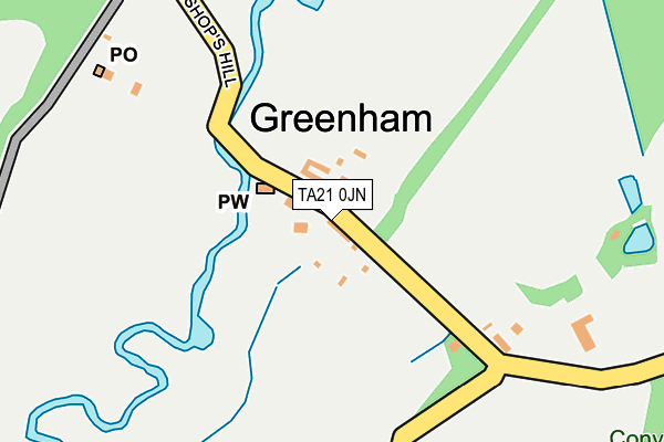 TA21 0JN map - OS OpenMap – Local (Ordnance Survey)