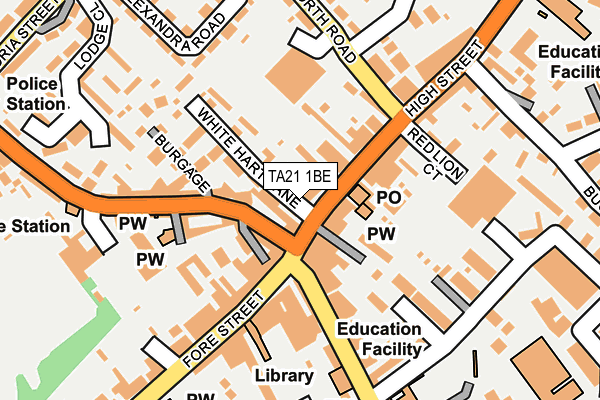 TA21 1BE map - OS OpenMap – Local (Ordnance Survey)