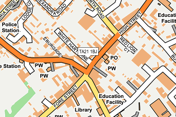 TA21 1BJ map - OS OpenMap – Local (Ordnance Survey)