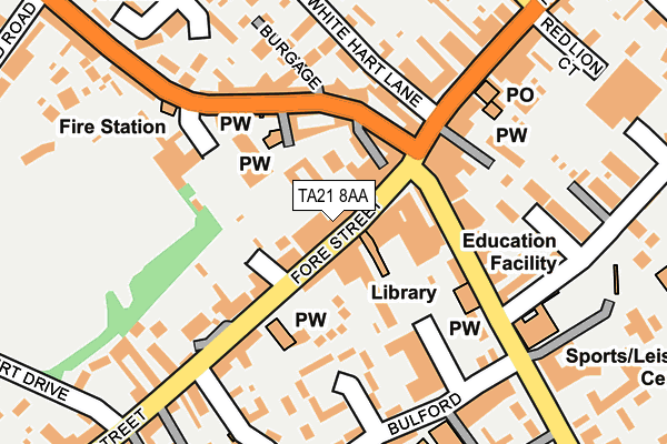 TA21 8AA map - OS OpenMap – Local (Ordnance Survey)