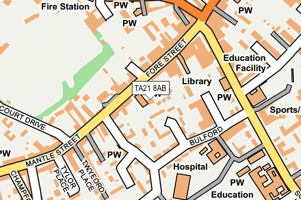 TA21 8AB map - OS OpenMap – Local (Ordnance Survey)