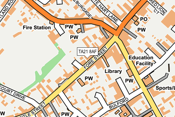 TA21 8AF map - OS OpenMap – Local (Ordnance Survey)