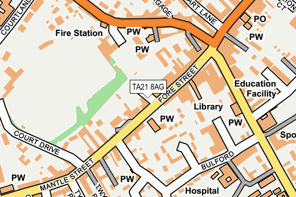 TA21 8AG map - OS OpenMap – Local (Ordnance Survey)