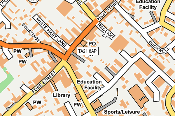 TA21 8AP map - OS OpenMap – Local (Ordnance Survey)